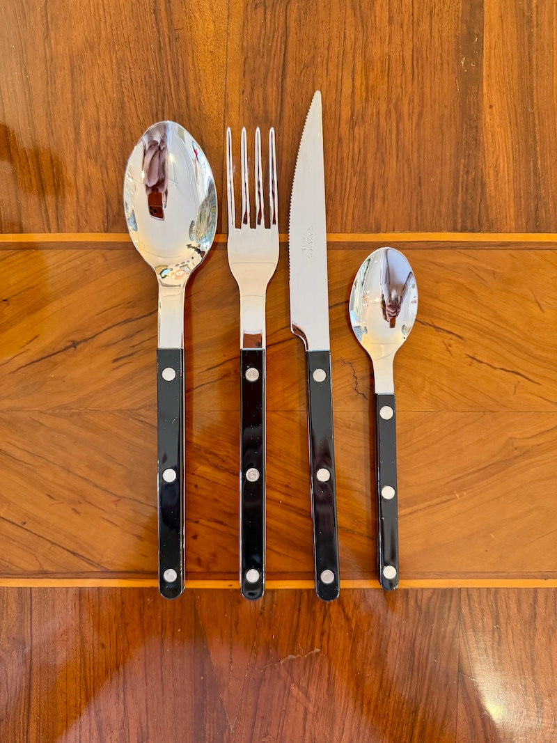 Sabre French Cutlery, Set of 24 Pieces, Bistro Solid Black