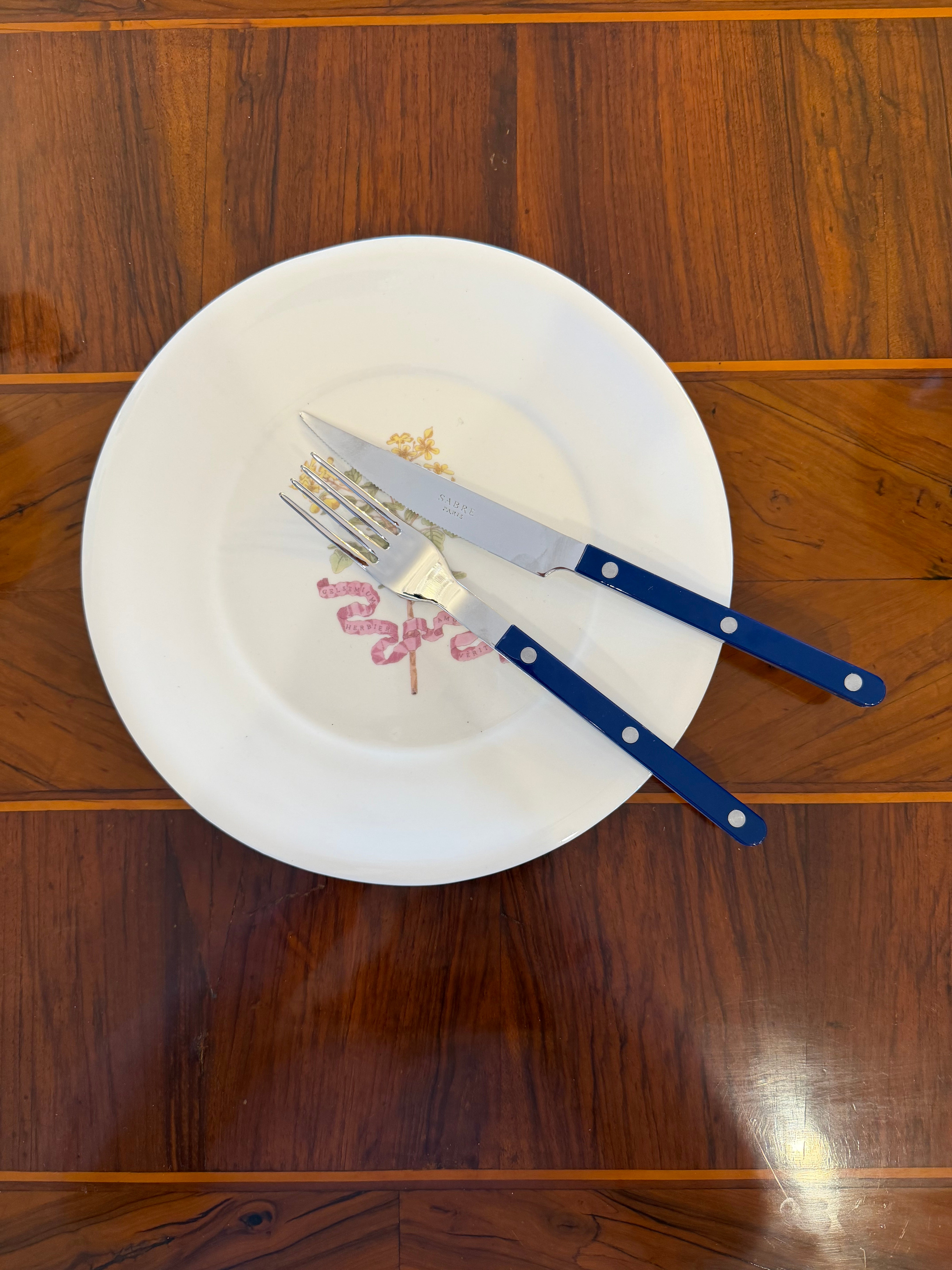 Sabre French Cutlery, Set of 24 Pieces, Bistro Solid Navy Blue