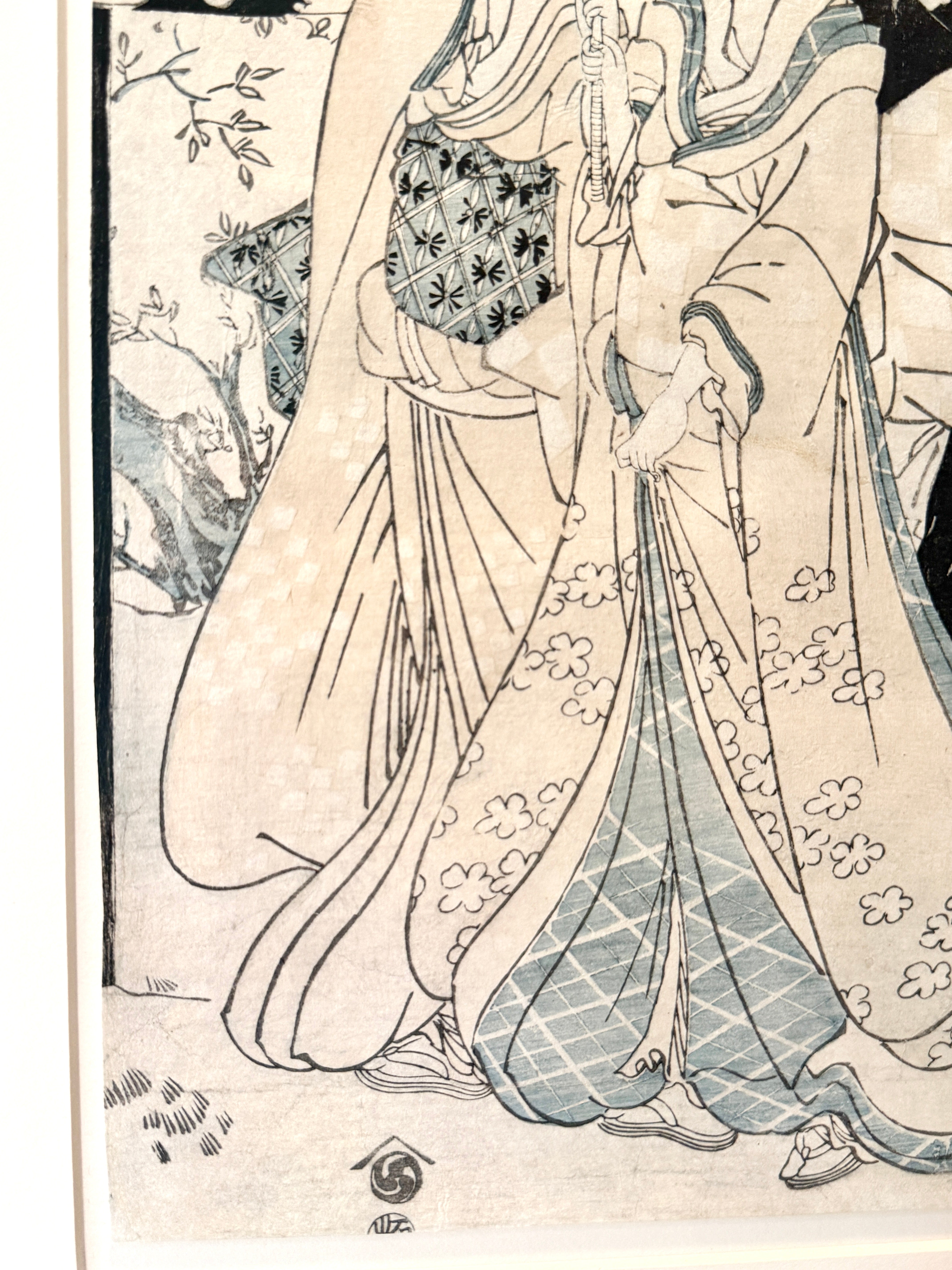 Antique Japanese Print Kiku Kawa Eizan
