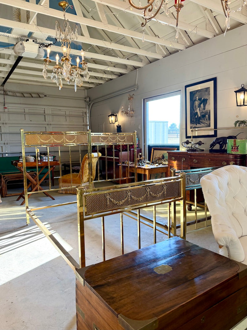 Antique Pair of Louis XVI Bronze Twin Beds