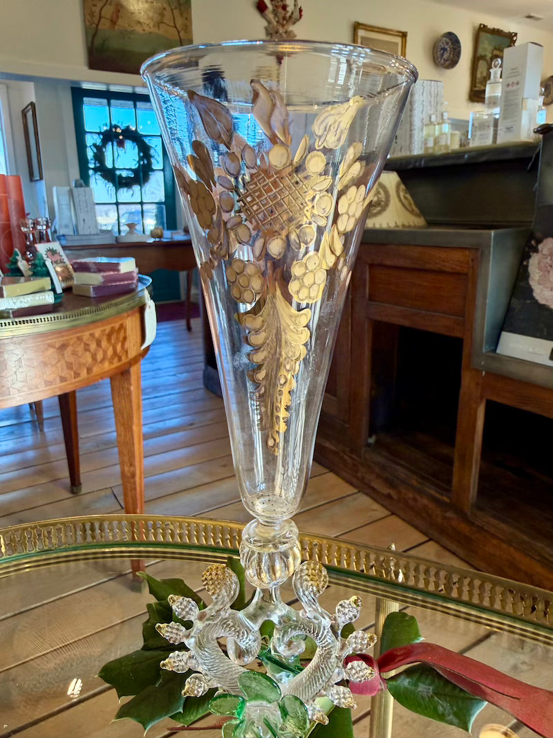Hand Blown Murano Crystal Champagne Flute