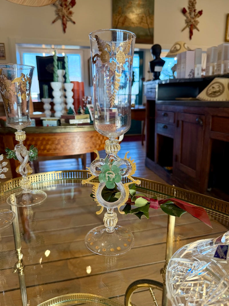 Hand Blown Murano Crystal Goblet