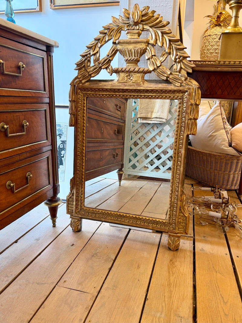 Antique French Louis XVI gilded mirror