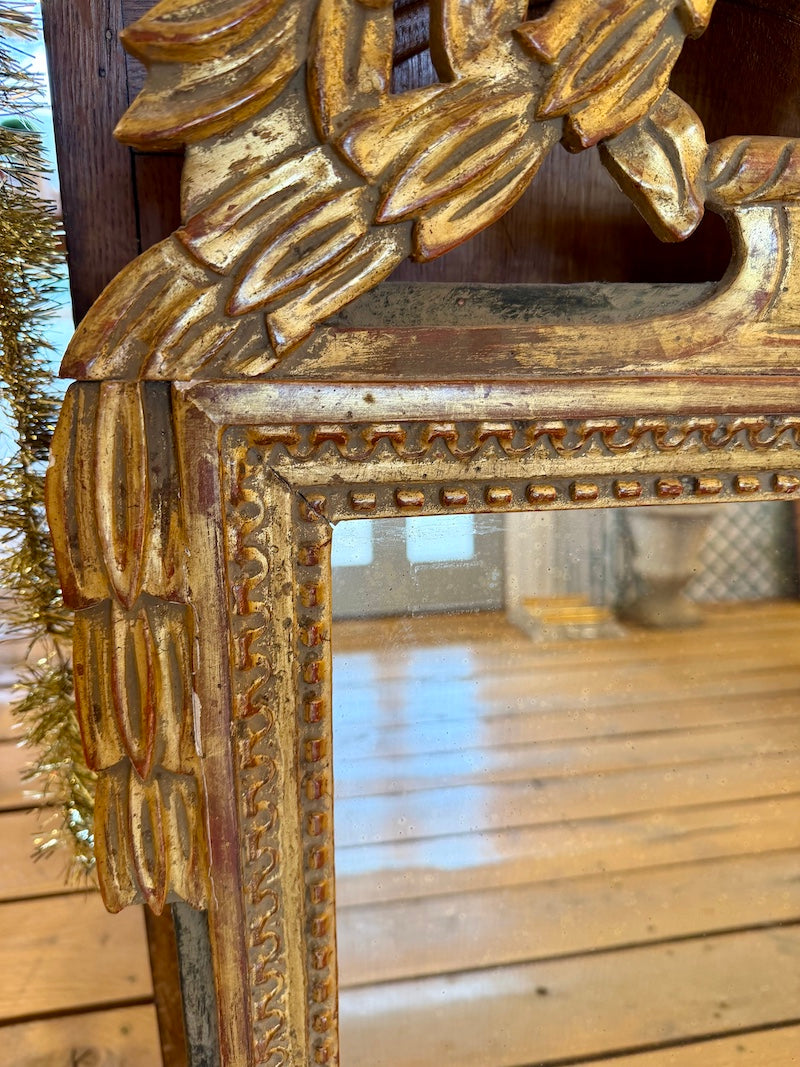 Antique French Louis XVI gilded mirror