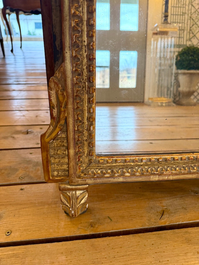 Antique French Louis XVI gilded mirror