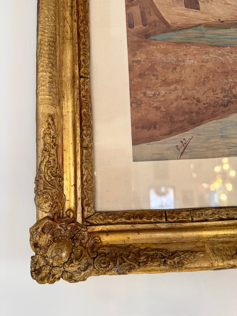 Antique Italian Watercolor, Naples