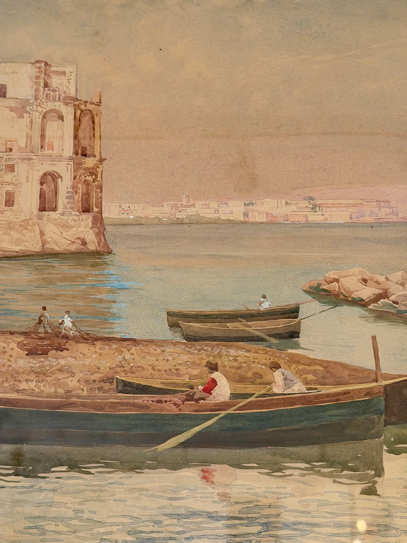 Antique Italian Watercolor, Napoli