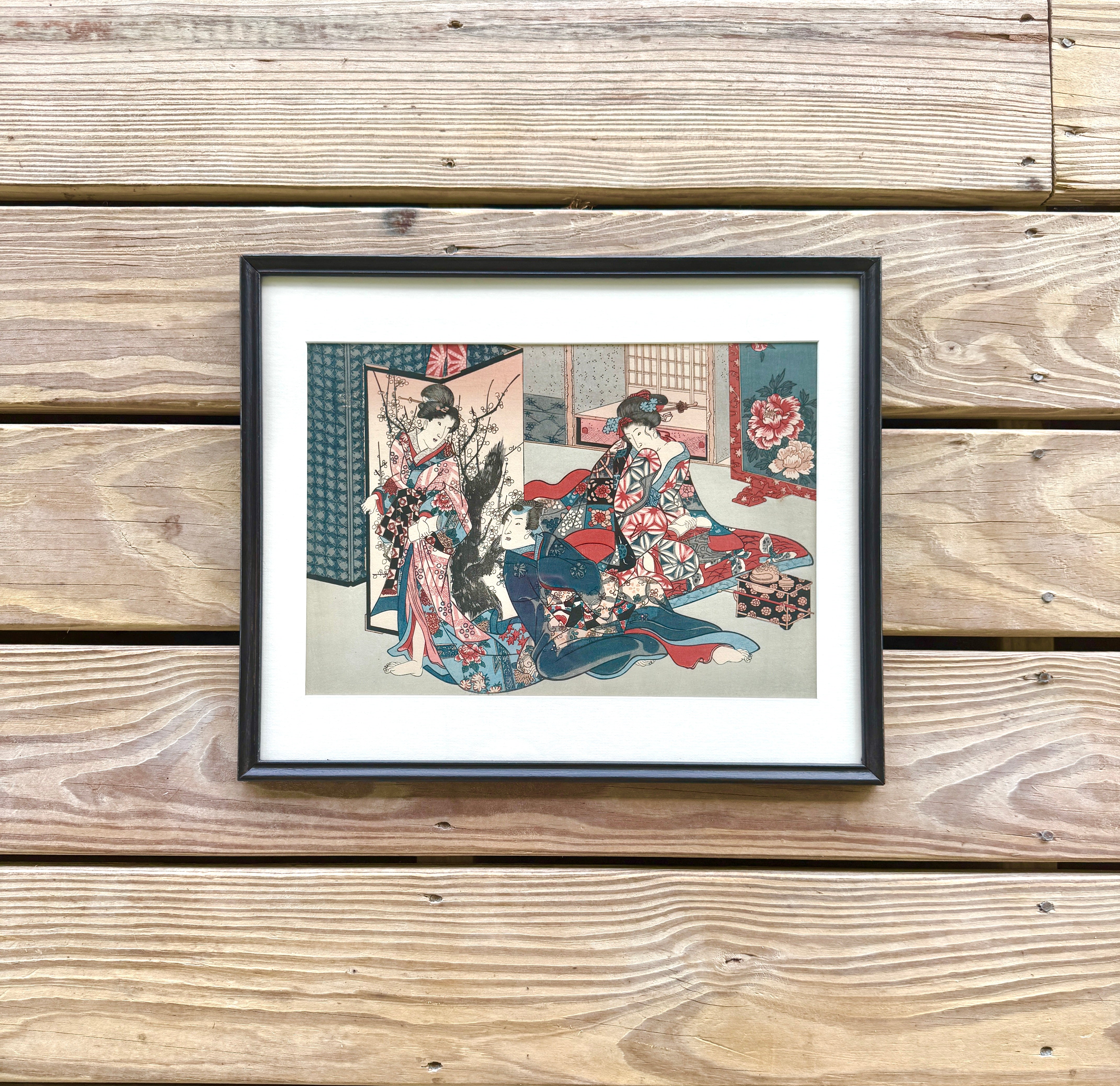 Antique Japanese Woodblock Print Tori Kiyonoga