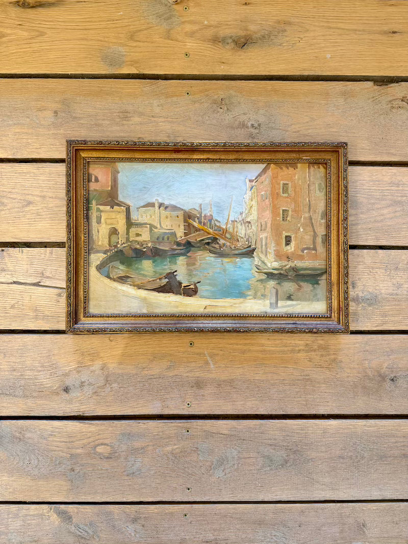 Antique Italian Painting of Venice