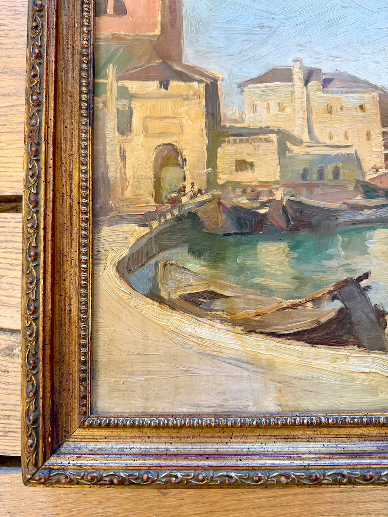Antique Italian Painting of Venice