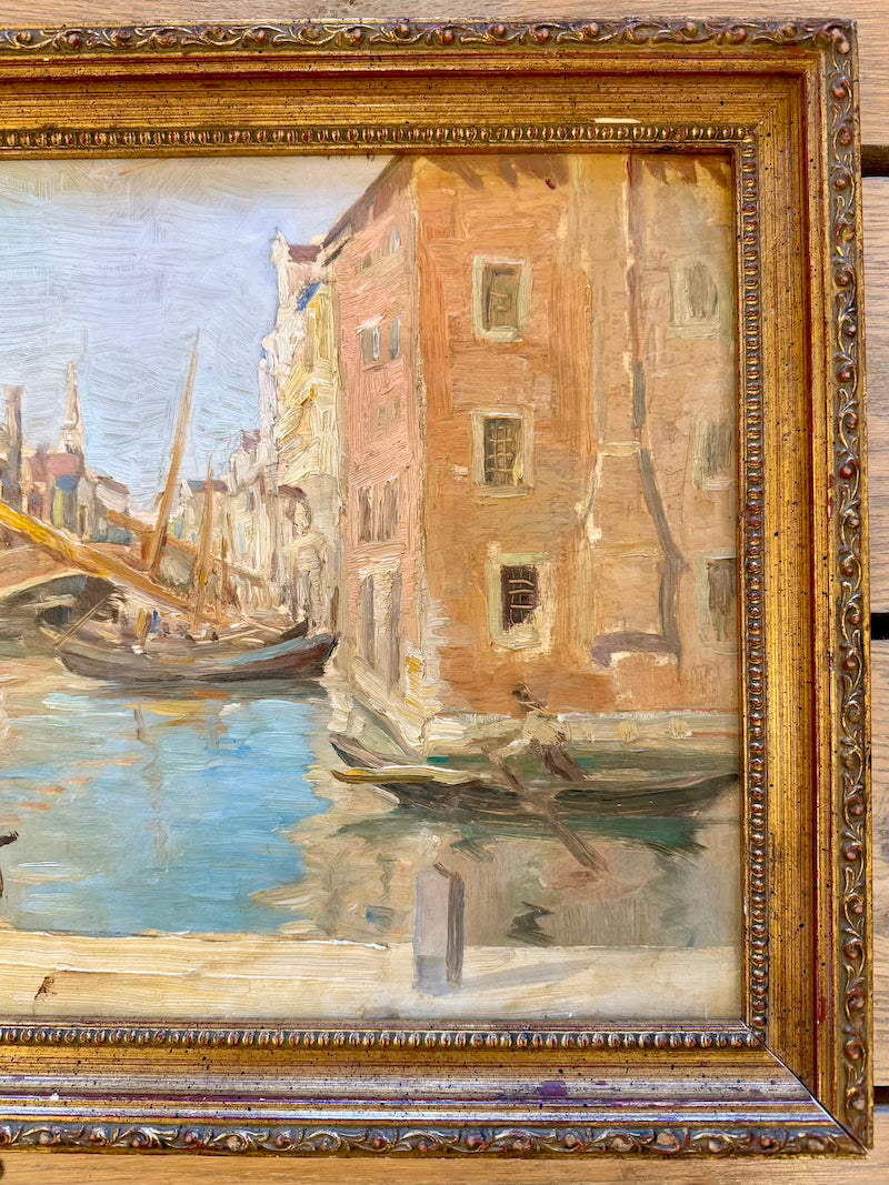 Antique Italian Painting of Venice