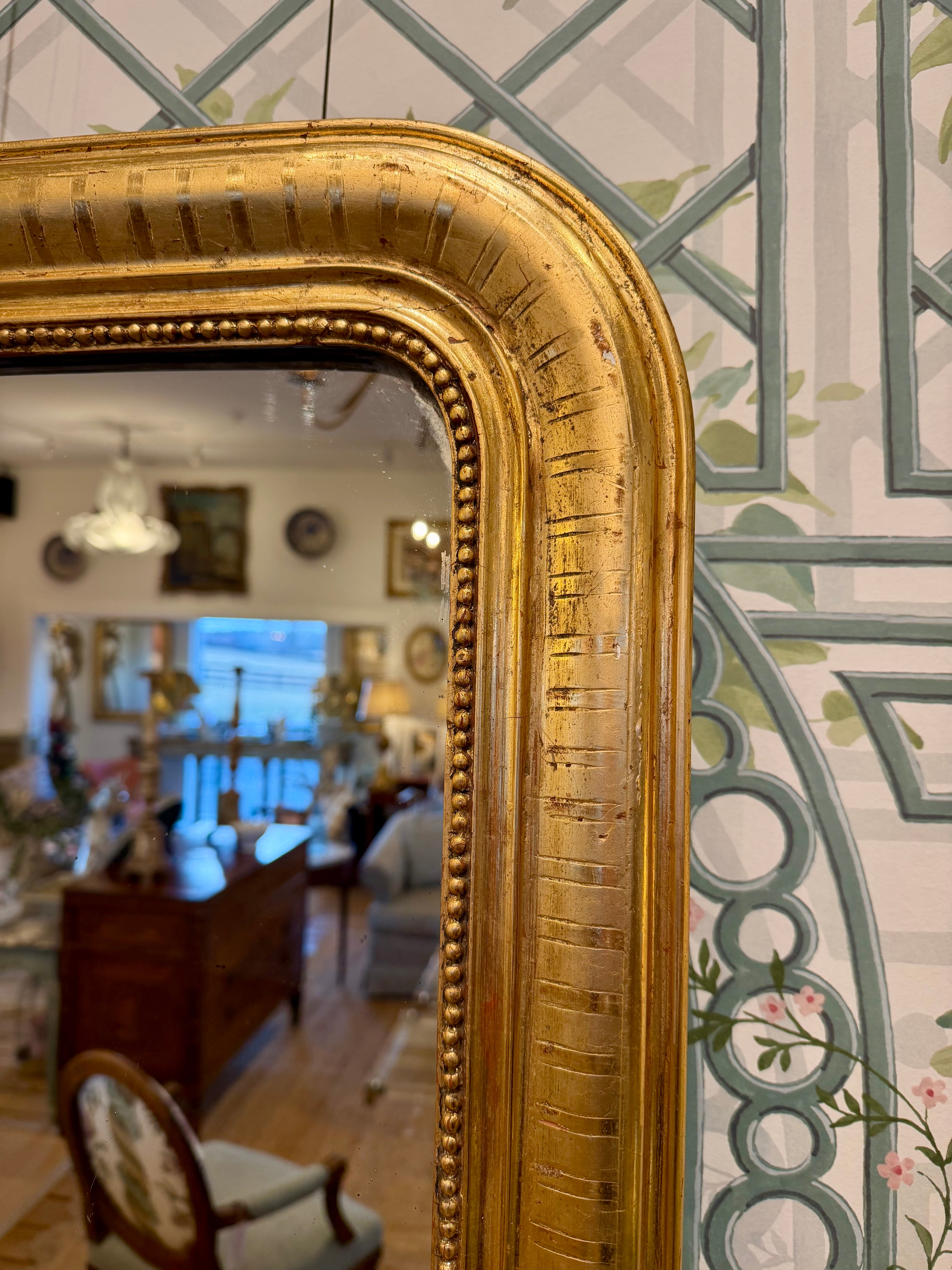 Antique French Louis Philippe Gilt Mirror