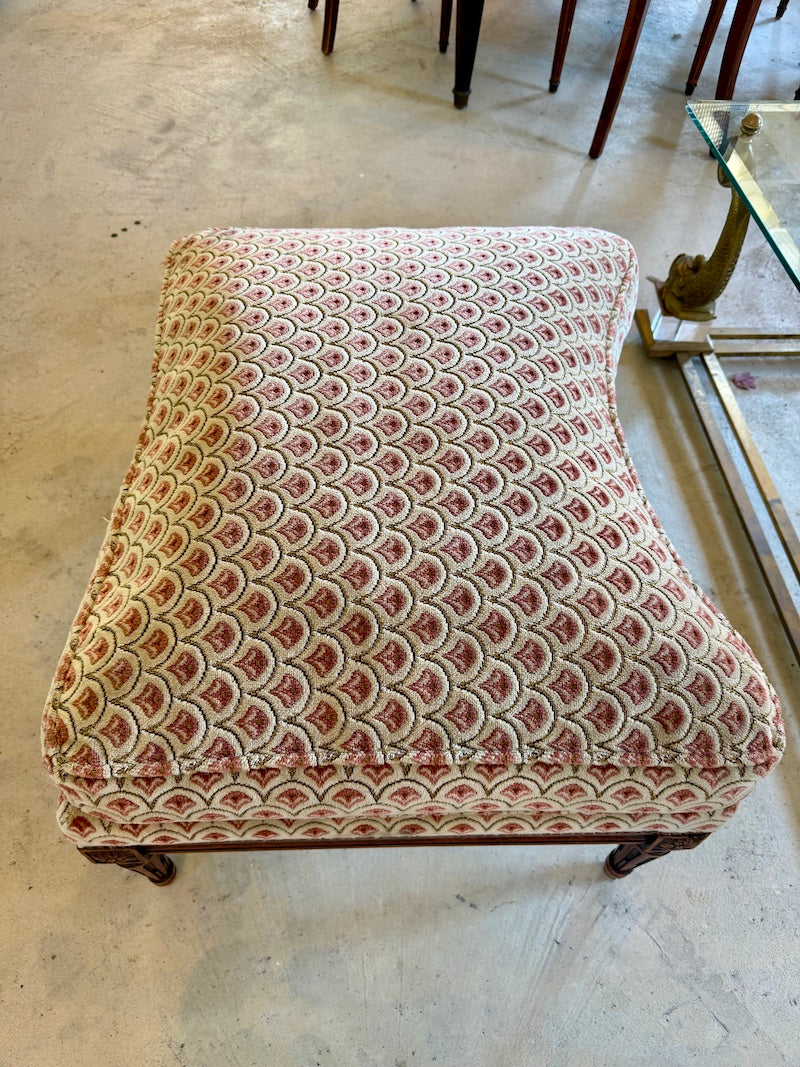 Antique French Louis XVI Banquette with great Chenille Fabric