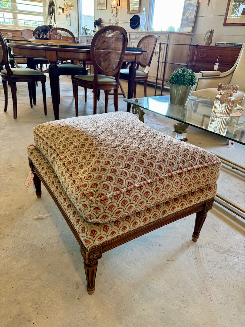 Antique French Louis XVI Banquette with great Chenille Fabric