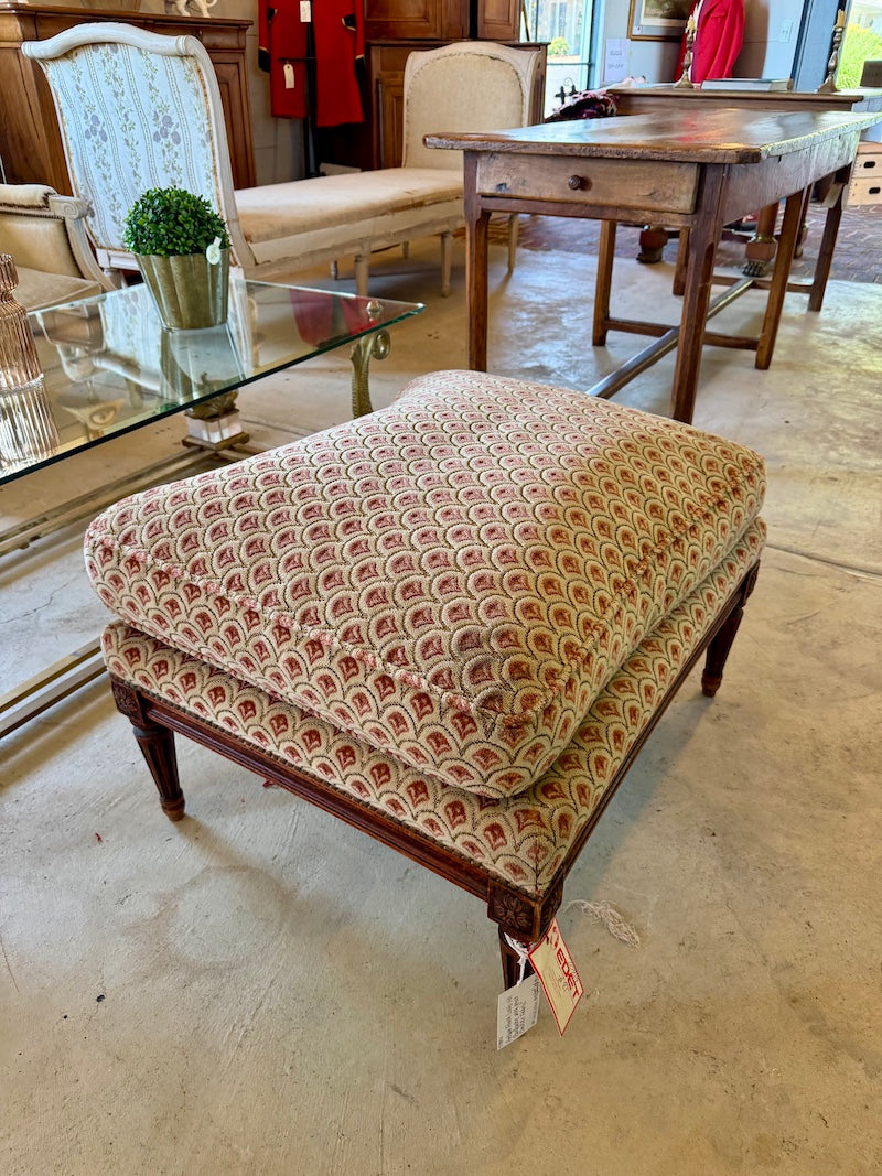 Antique French Louis XVI Banquette with great Chenille Fabric