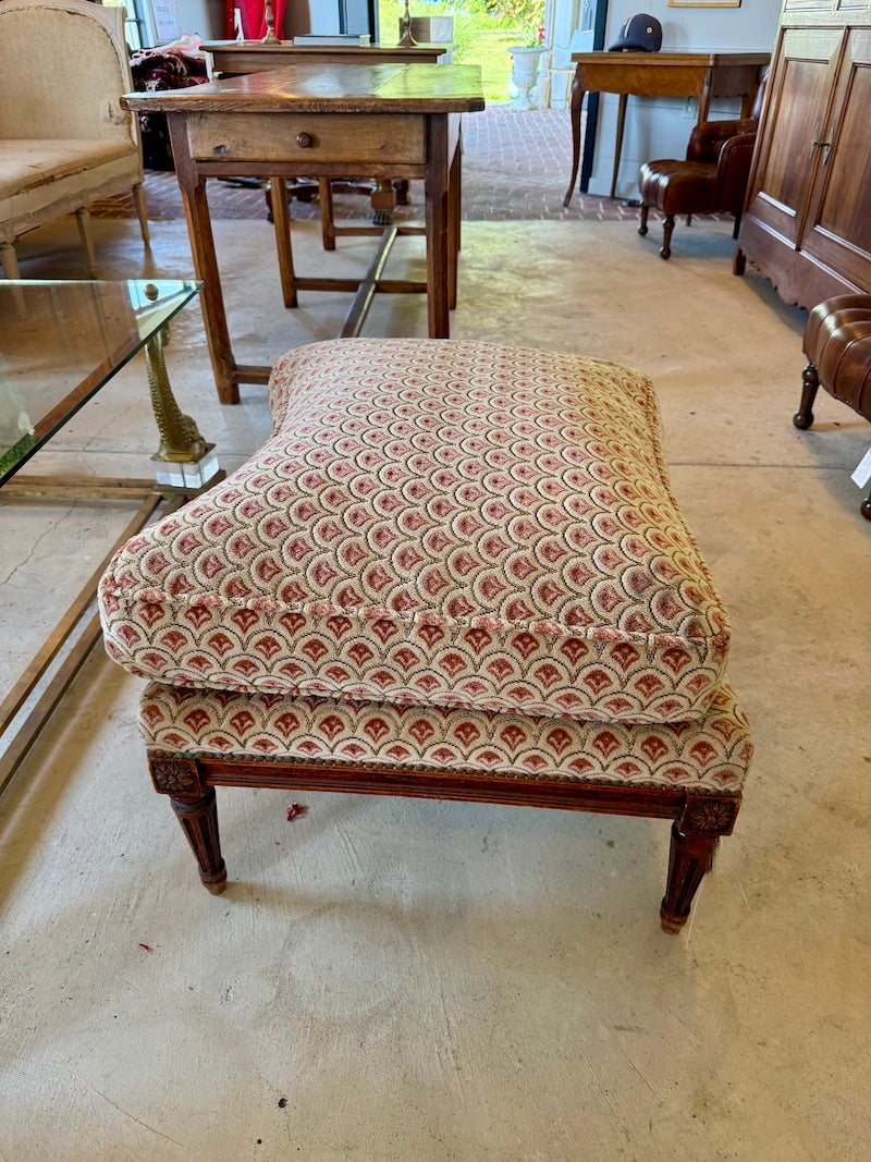 Antique French Louis XVI Banquette with great Chenille Fabric