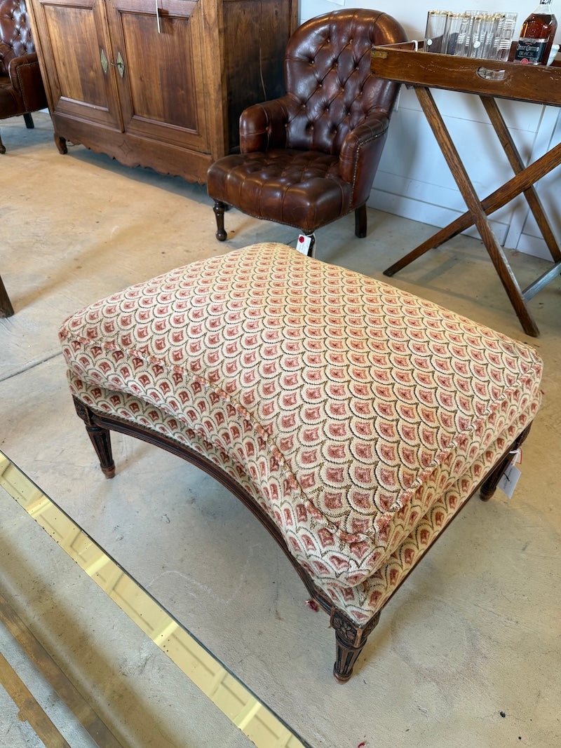 Antique French Louis XVI Banquette with great Chenille Fabric