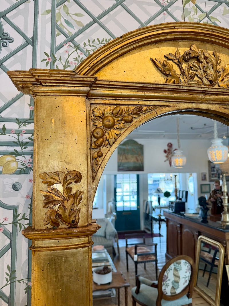 Antique Italian Mirror in Gilded Cornice