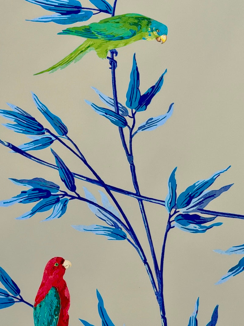 French "Parrot Garden" lacquered placemat