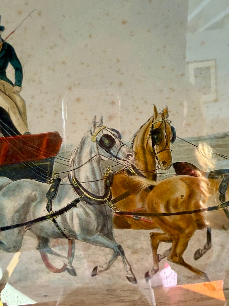 Pair of English Prints: "The 'Age" Brighton Coach in 1852" and "The Brighton Day Mails, Passing over Hookwood Common"