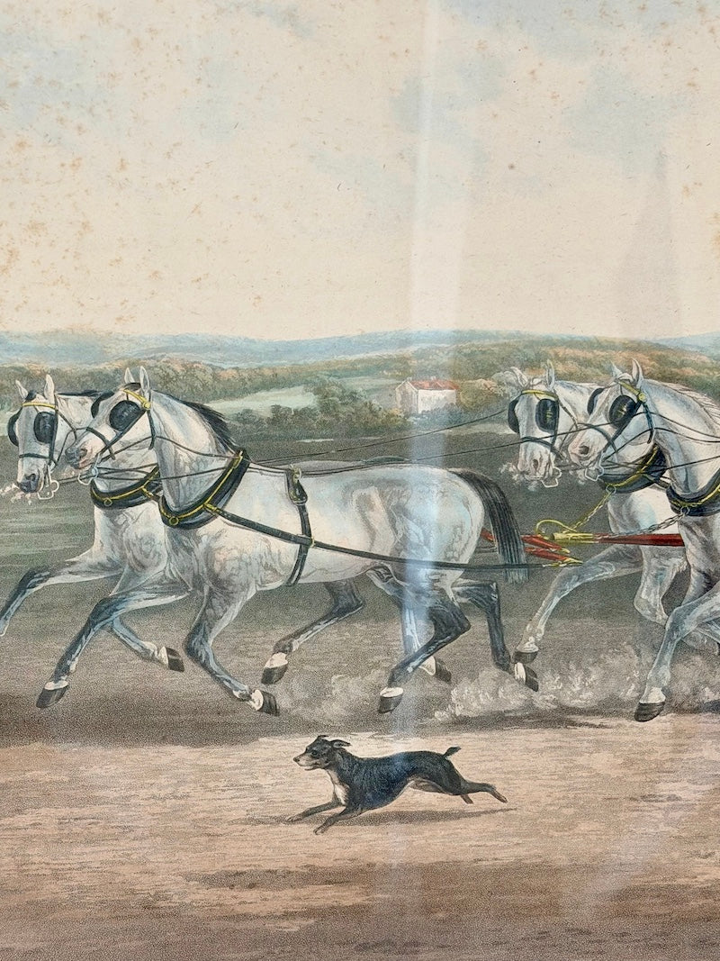 Pair of English Prints: "The 'Age" Brighton Coach in 1852" and "The Brighton Day Mails, Passing over Hookwood Common"