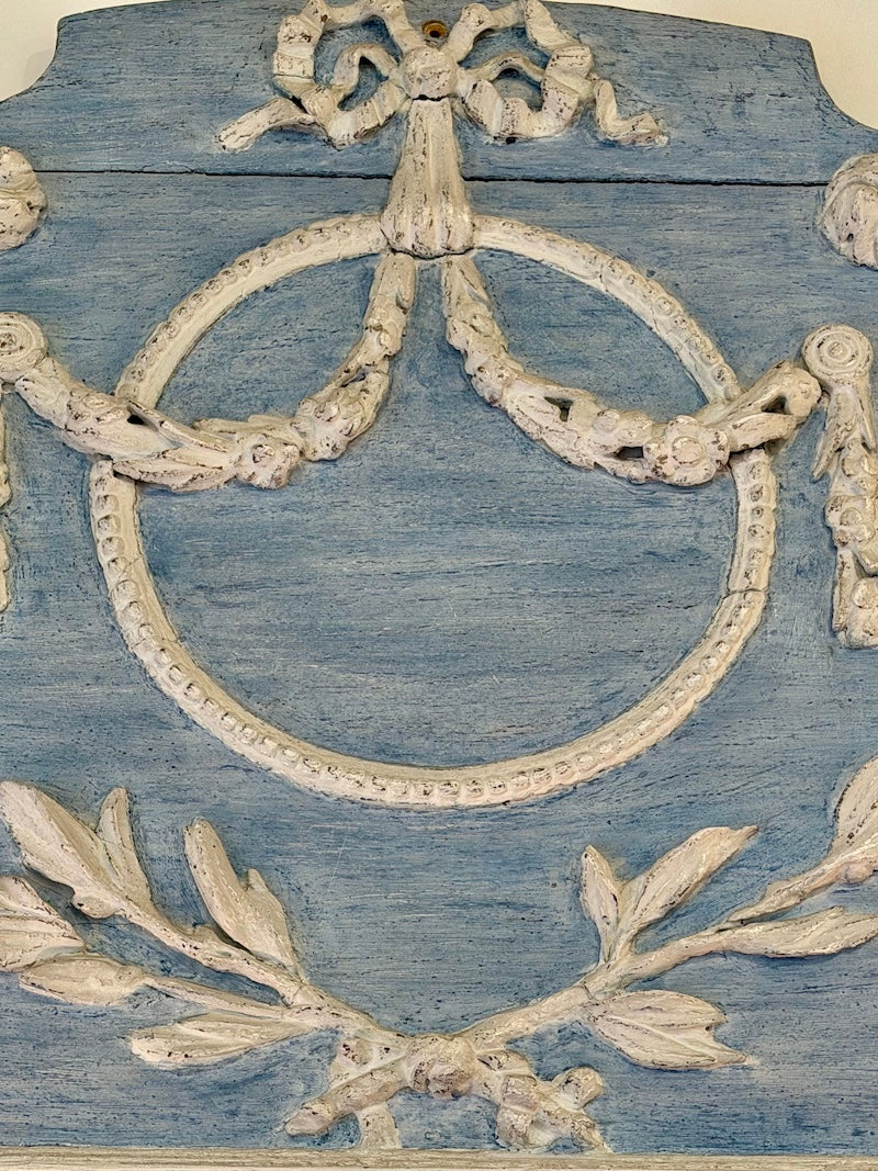 Antique French Trumeau, Louis XVI Blue Patina