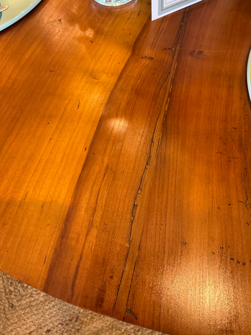 Antique Italian Round Table, Cherry Wood, 19th C.