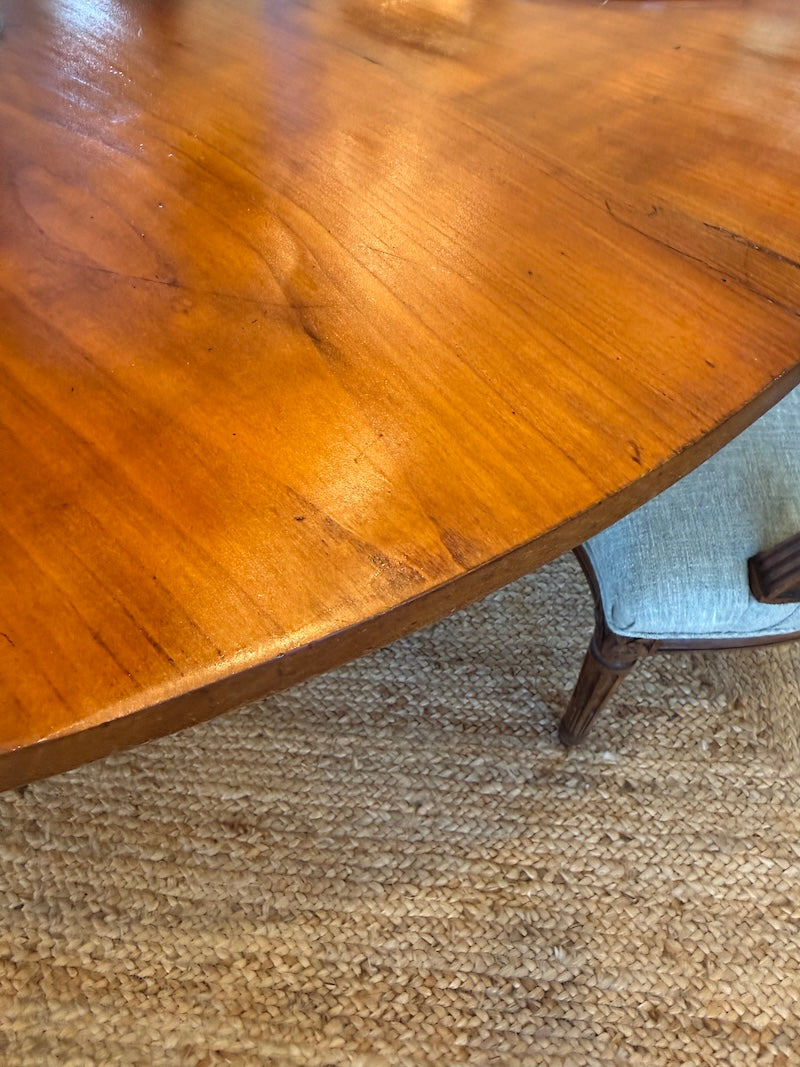 Antique Italian Round Table, Cherry Wood, 19th C.