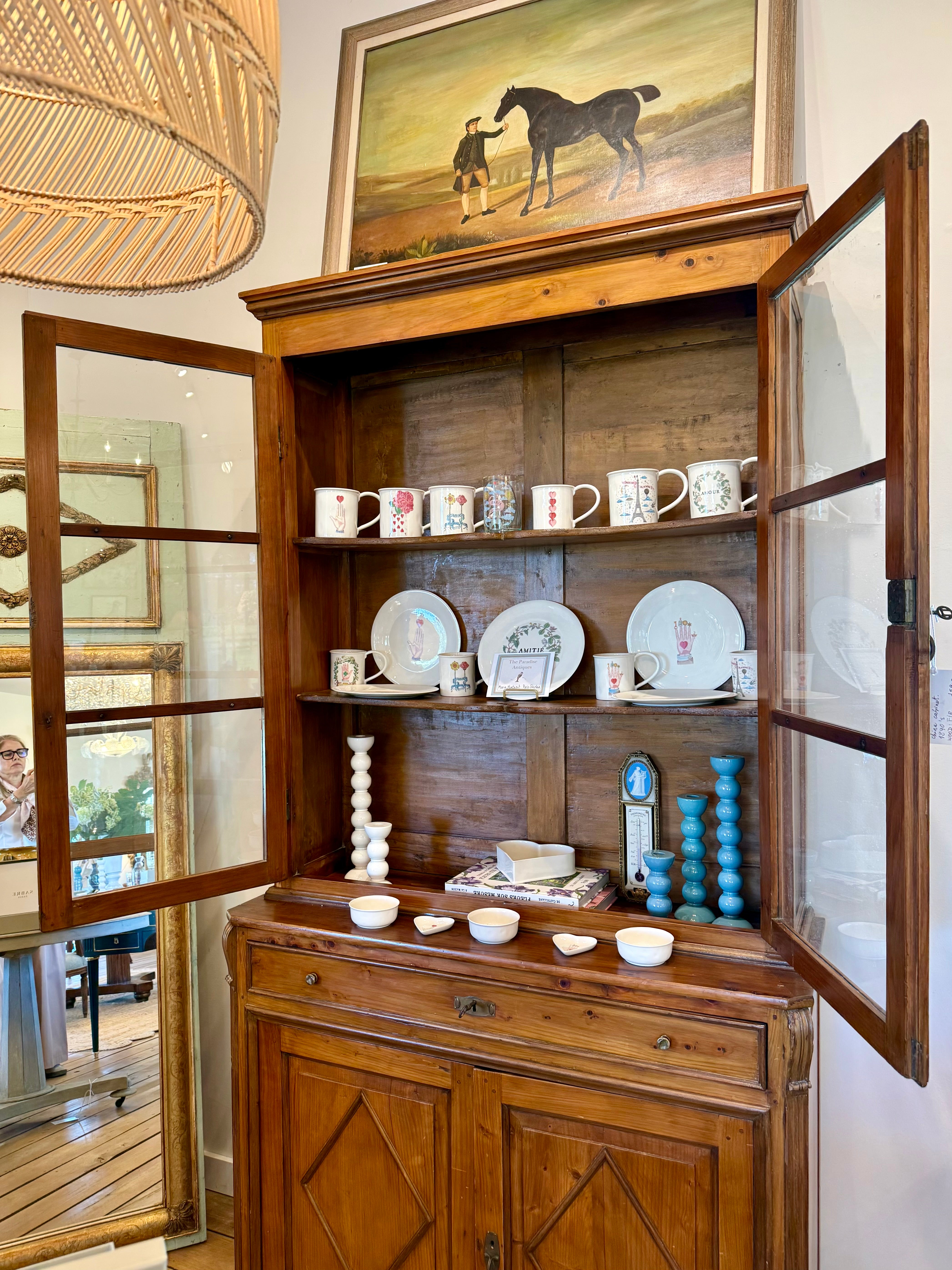Antique Italian China Cabinet 1840s