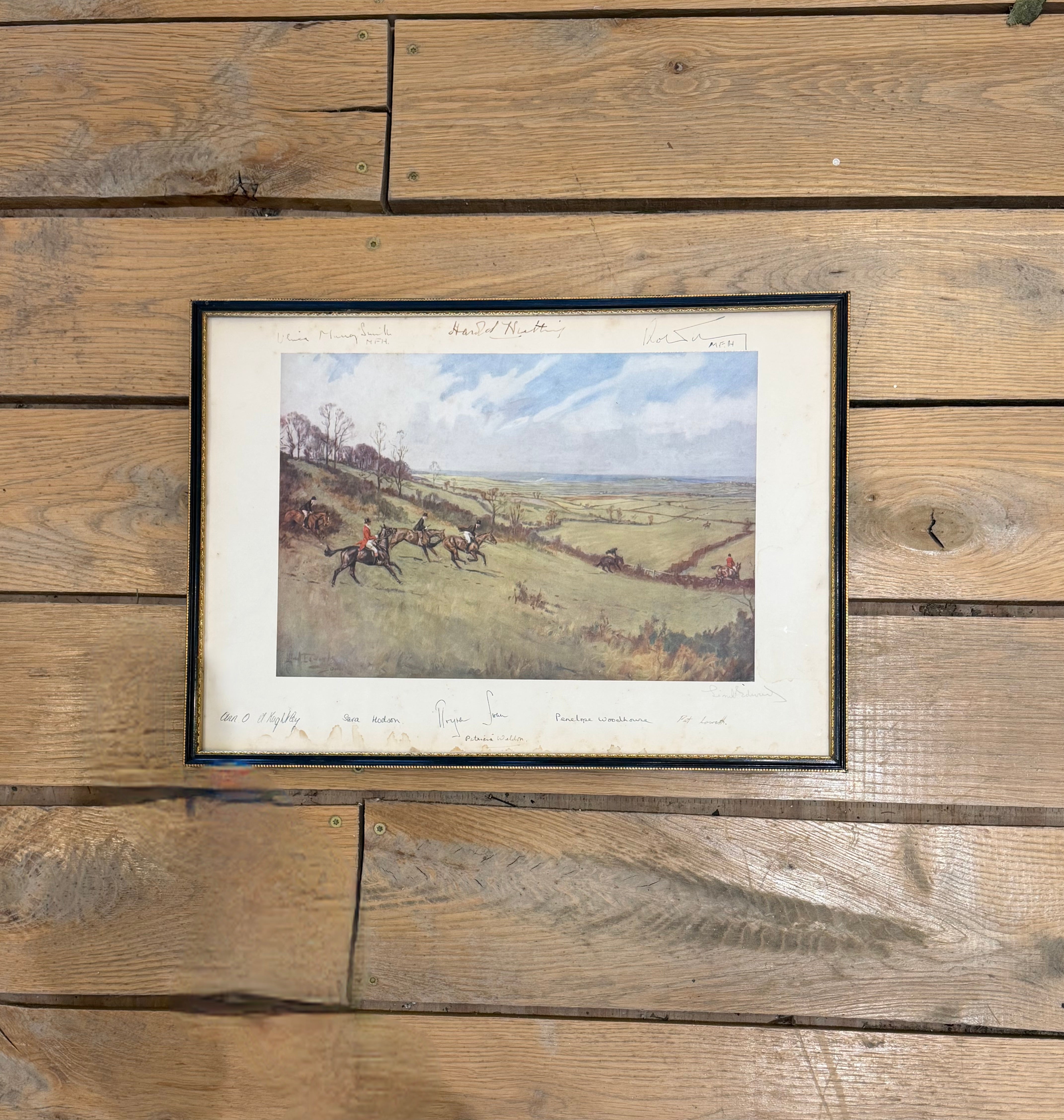 Hunt Print, The Quorn Hunt, Dalby Vale, 1952, by Lionel Edward