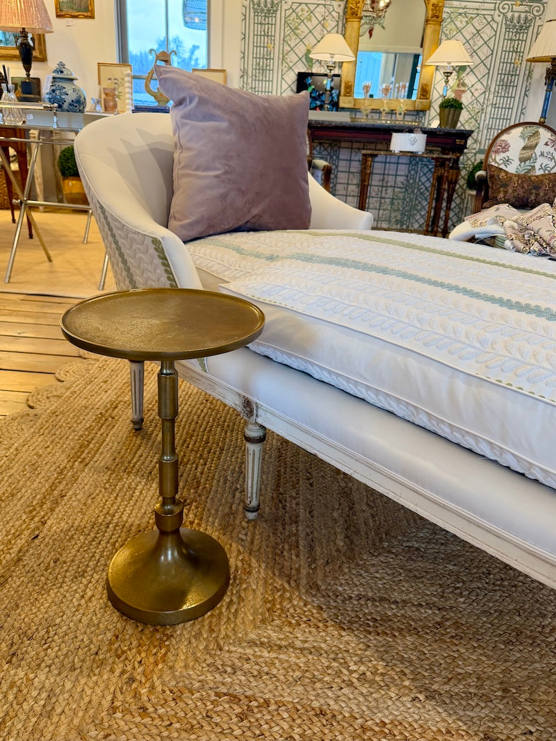 Brass-Colored Pedestal Side Table