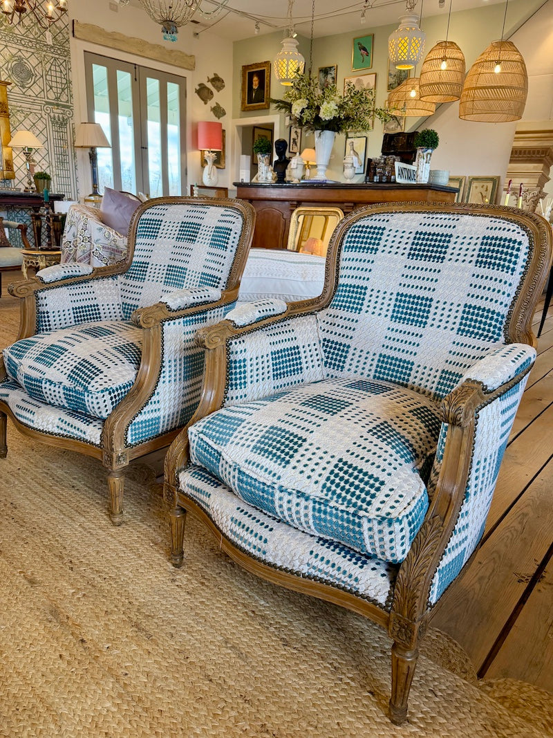 Pair of Antique French Bergères