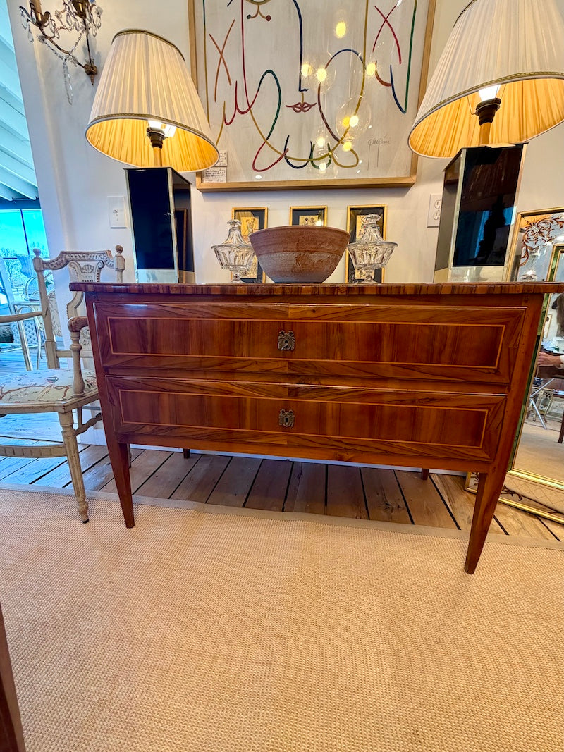 Antique Italian Chest of Drawers with Marquetry, from Lombardy