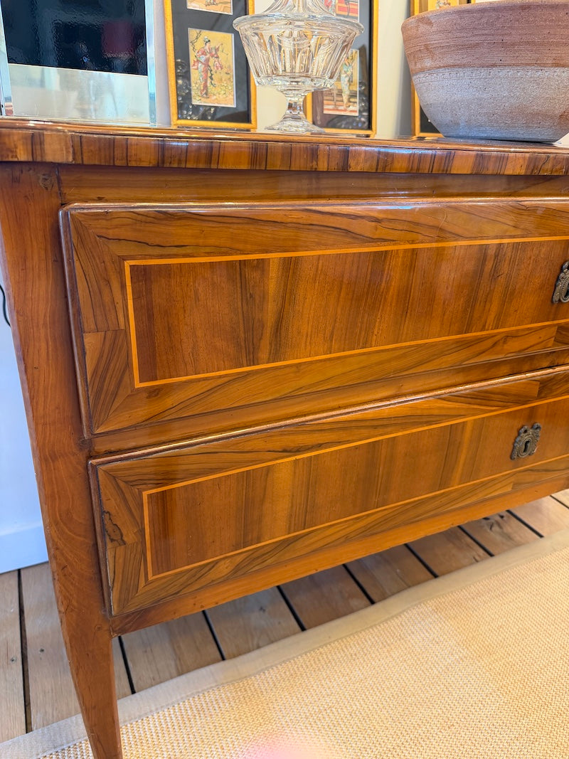 Antique Italian Chest of Drawers with Marquetry, from Lombardy