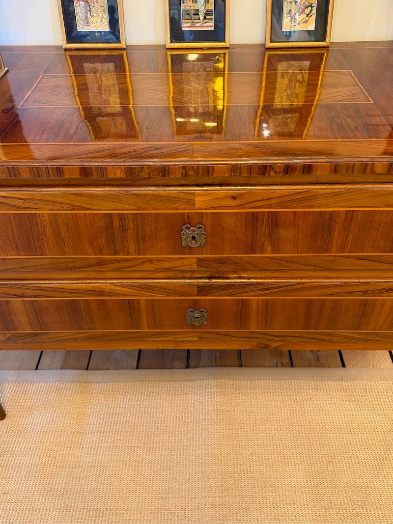 Antique Italian Chest of Drawers with Marquetry, from Lombardy