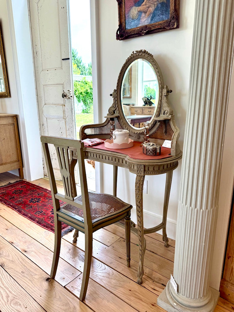 Antique French Vanity and Chair, Circa 1900s