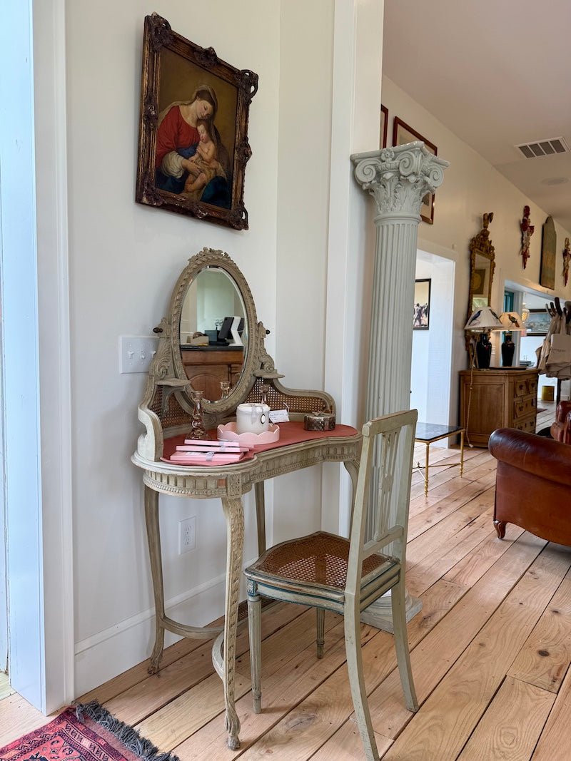 Antique French Vanity and Chair, Circa 1900s