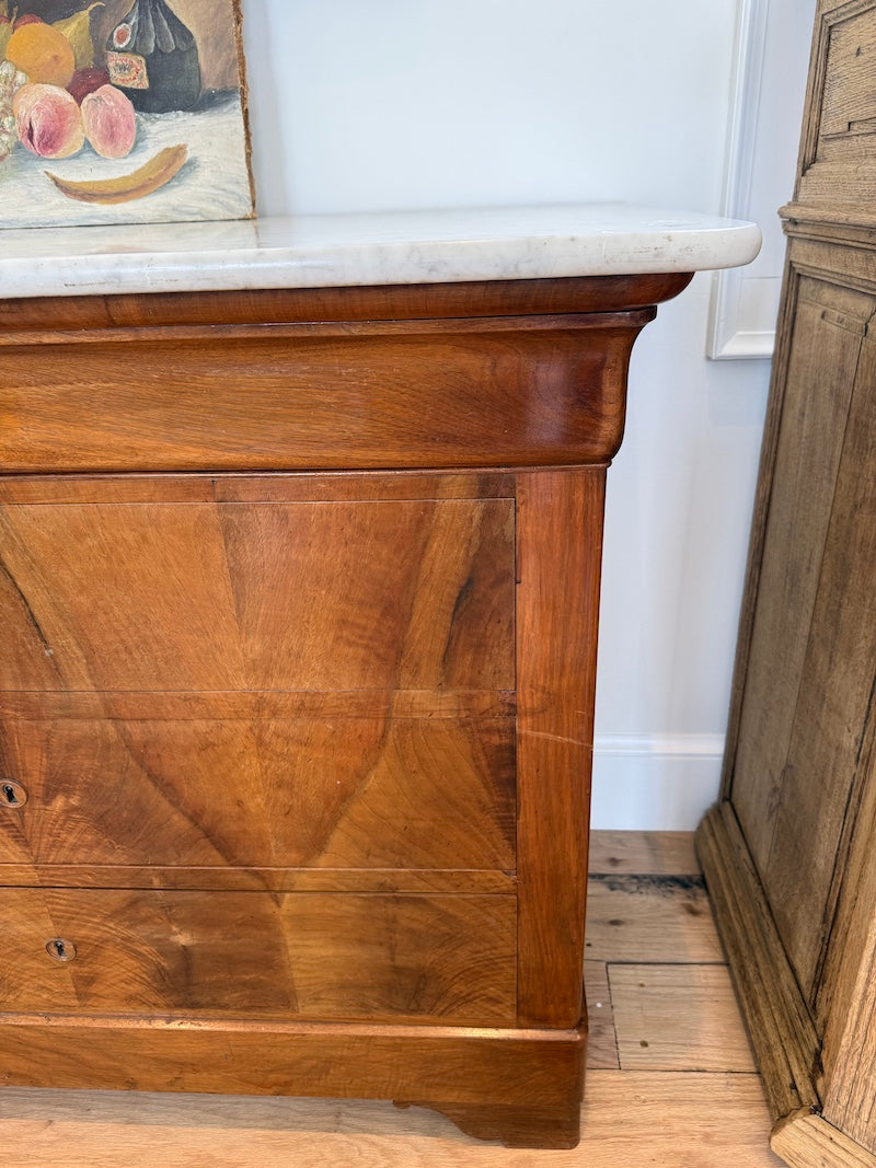 Antique Louis Philippe Marble Top Chest of Drawers