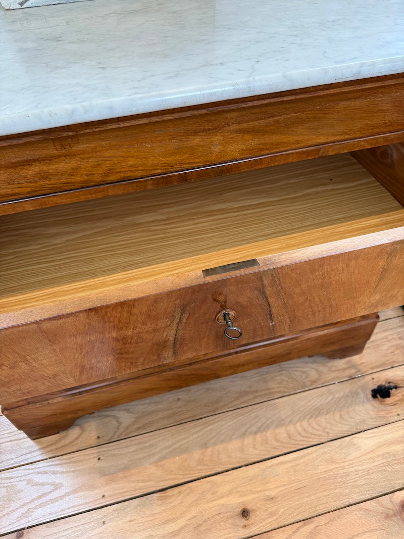 Antique Louis Philippe Marble Top Chest of Drawers