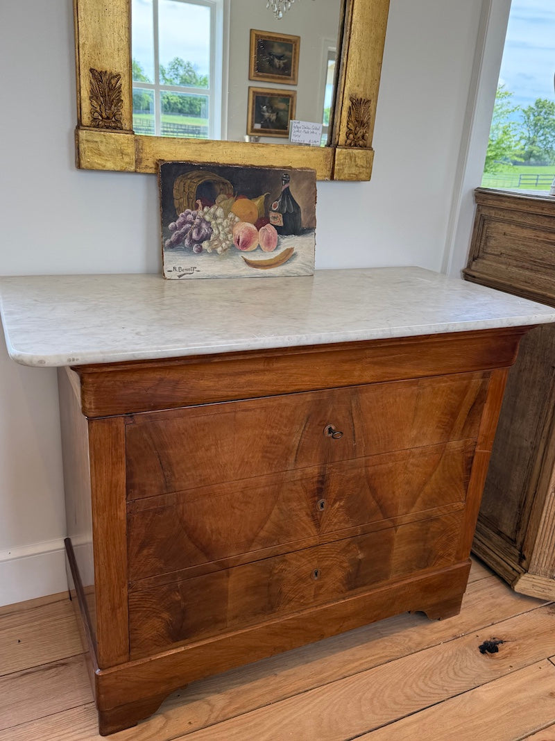 Antique Louis Philippe Marble Top Chest of Drawers
