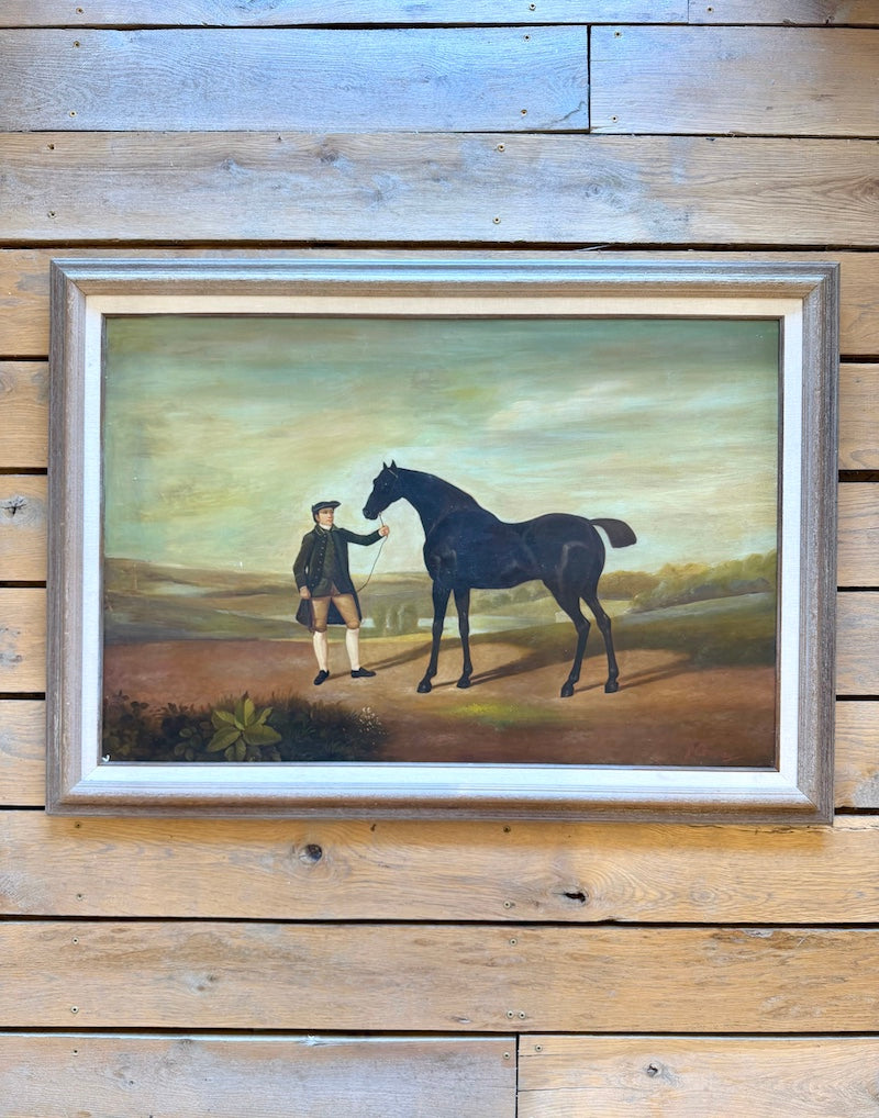 Oil Painting by J. Conway, "Horse and Groom"