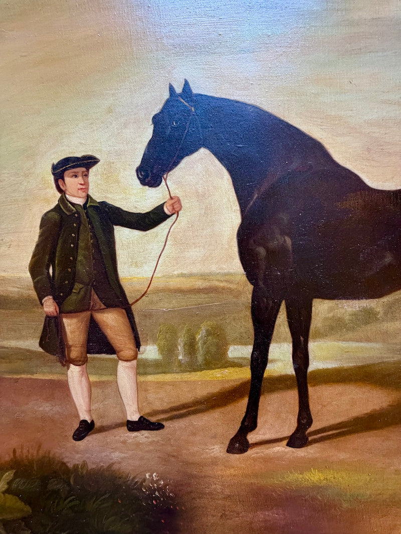Oil Painting by J. Conway, "Horse and Groom"