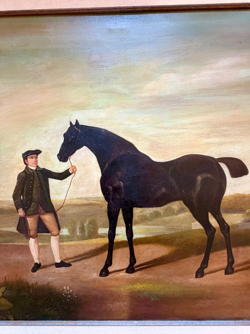 Oil Painting by J. Conway, "Horse and Groom"