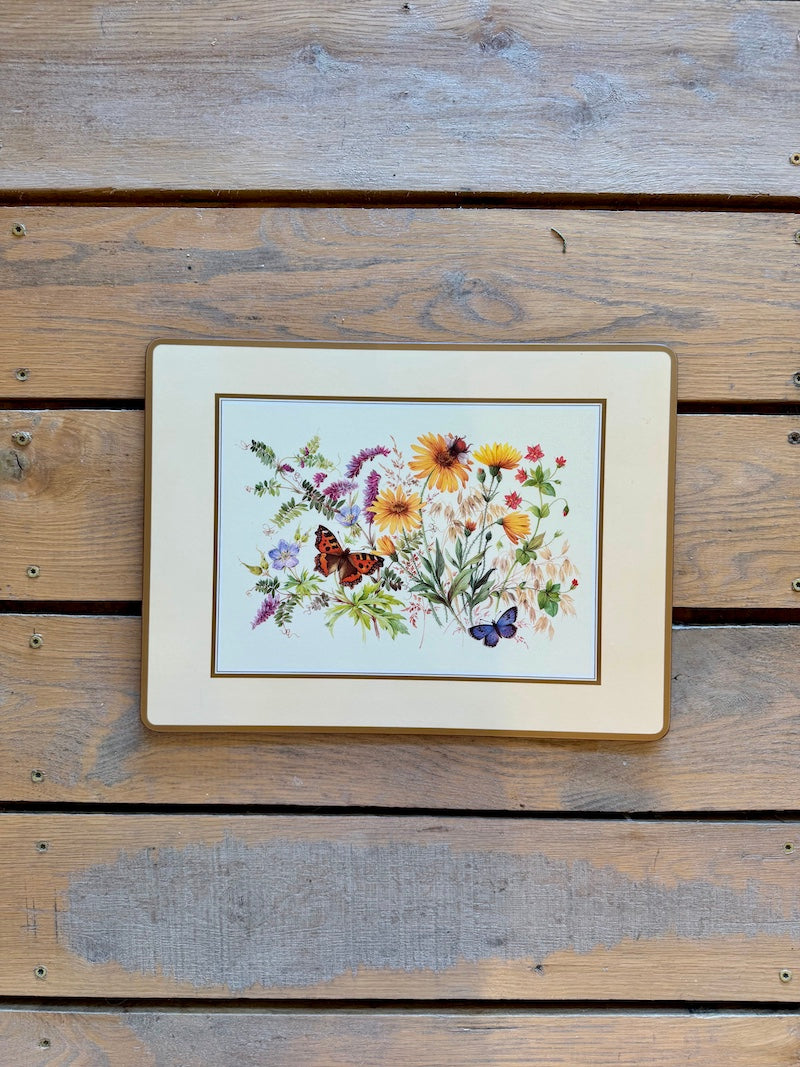 English Set of 4 Vintage Pimpernel Placemats, Field Flowers