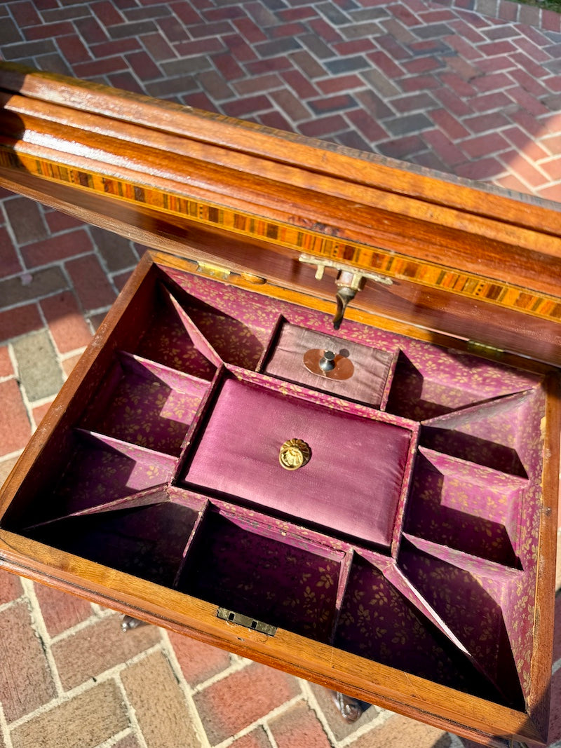 Antique English Game Table with Marquetry