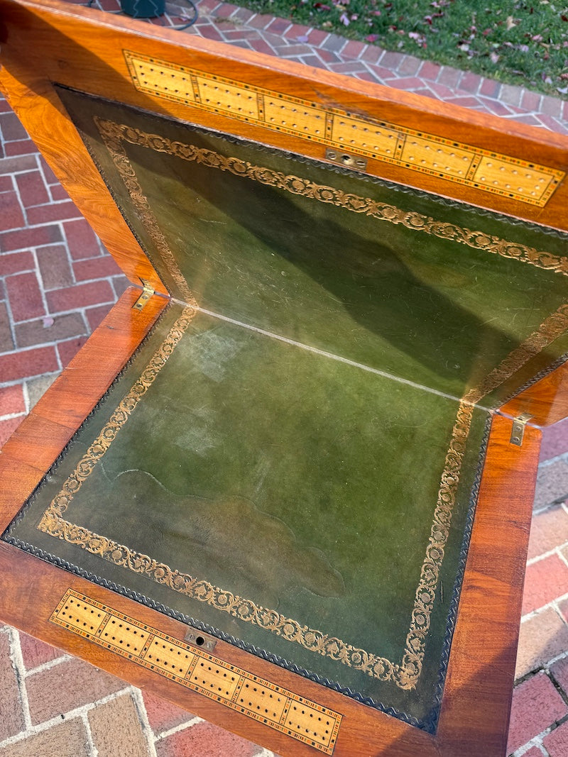 Antique English Game Table with Marquetry