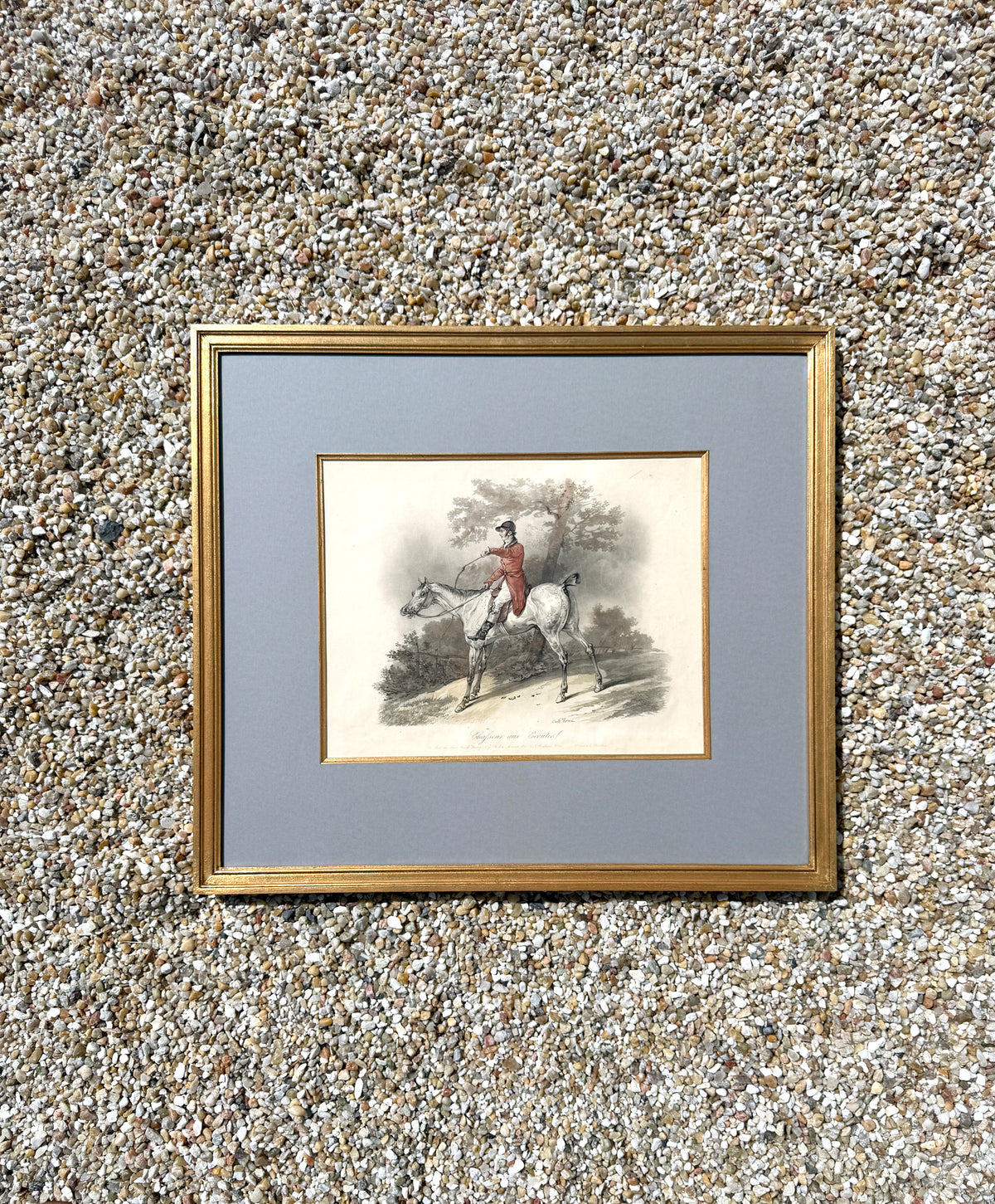 Antique 19th Century French Fox-Hunting print " Chafseur aux Ecoutel"