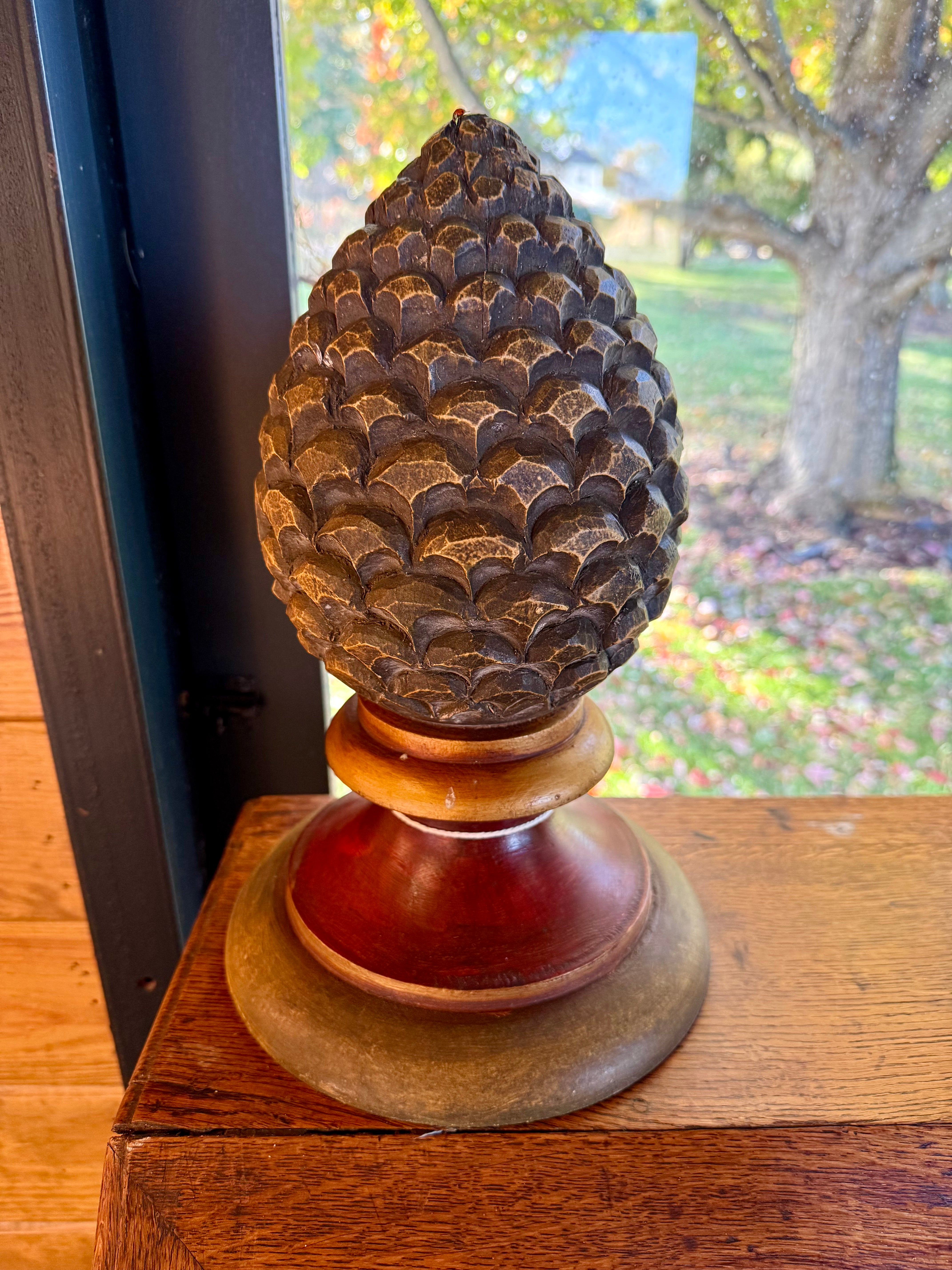 Antique French Wooden Pinecone with Lovely Patina