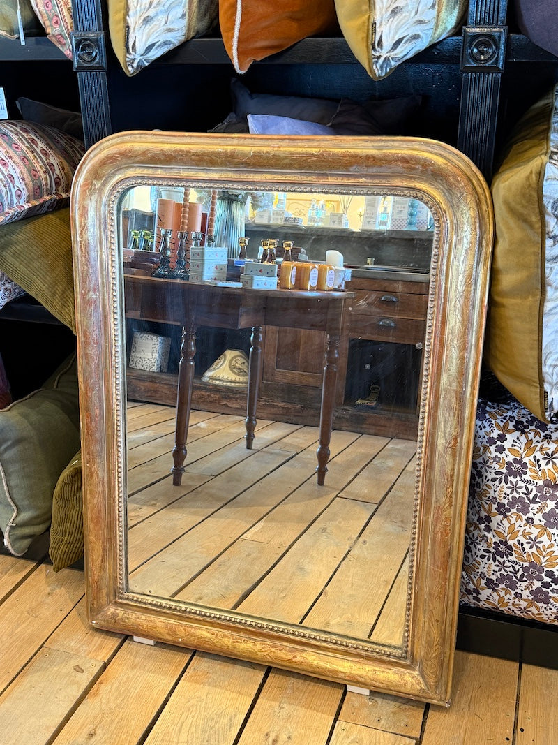 Antique French Louis Philipe Mirror with Beading on Frame