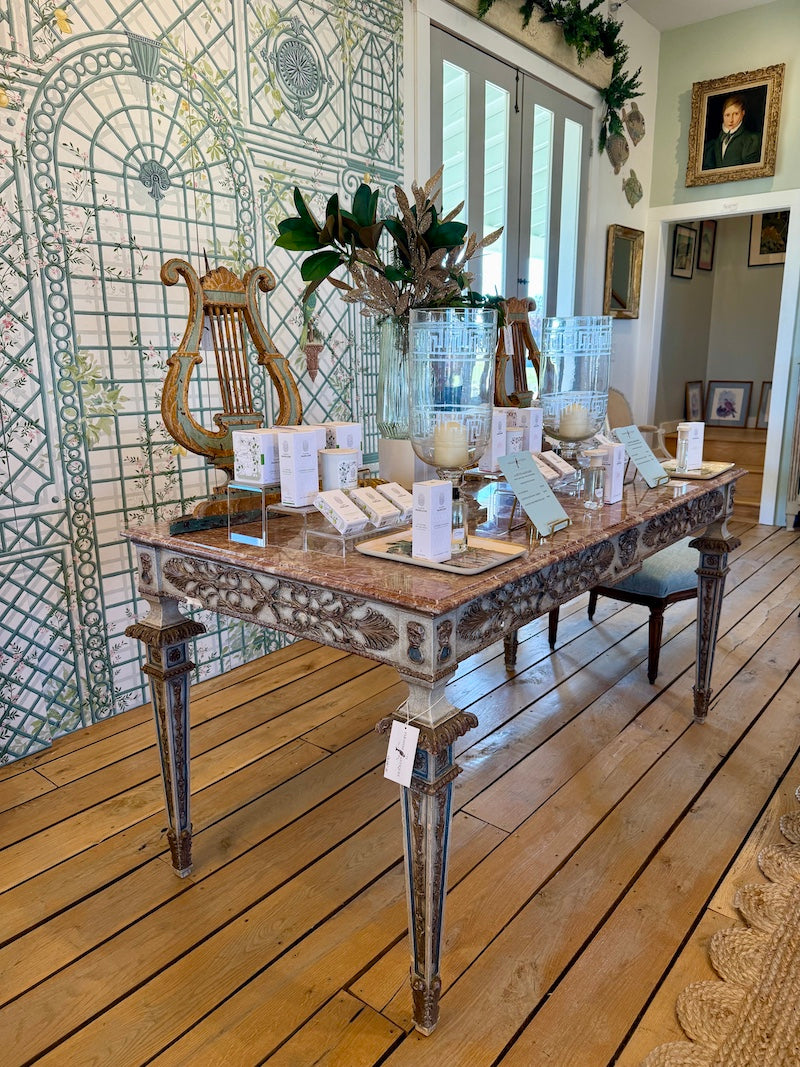 Antique Italian Tuscan Table with Marble Top